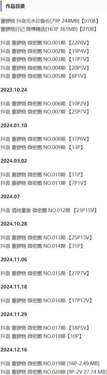 童锣烧(清纯童崽) – 微密圈写真&视频合集【持续更新中】