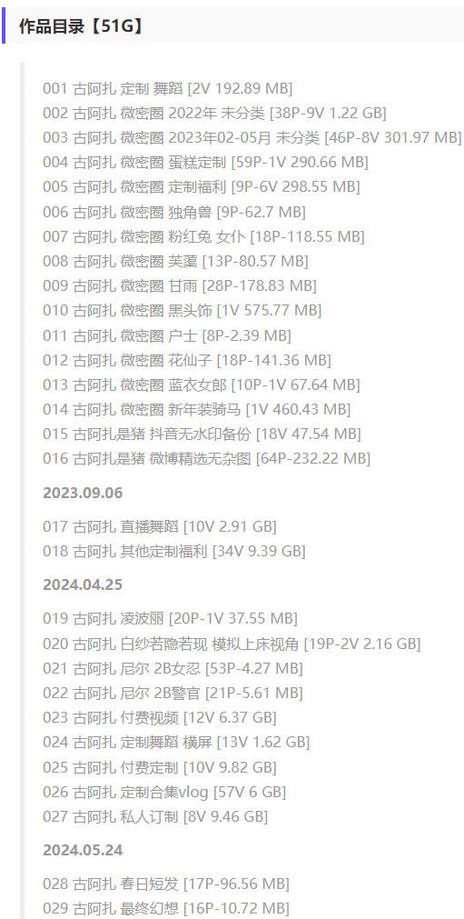 古阿扎 – 微密圈写真&视频合集【持续更新中】